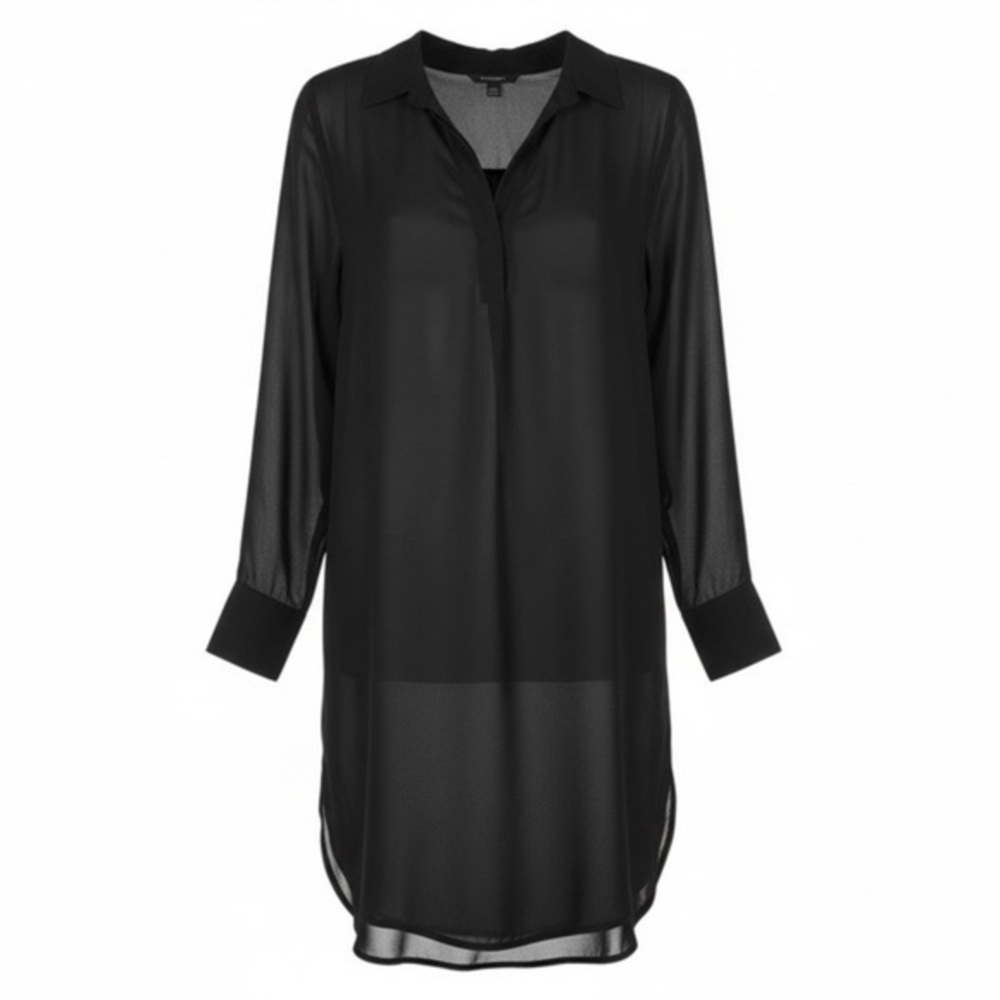 Bar III Sheer Black Tunic | Size M | Effortless Chic Layering Piece